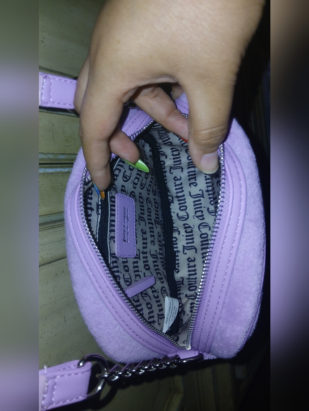 Juicy Couture Lilac Suede Crossbody Bag with Matching Wallet - Picture 3 of 12